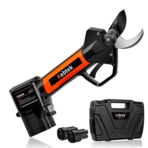 Kebtek Tijeras Podar Bateria Electricas 30MM, Podadora Inalámbrica con 2 Baterías de Litio de 2500 mAh, Trabajo Hasta 8 Horas, 30 mm Diámetro de Corte (KT930)